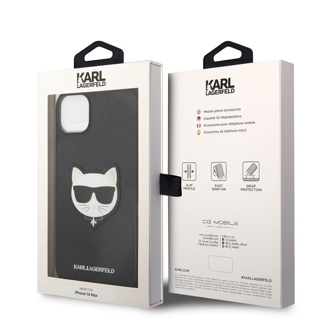 Husa premium pentru  iPhone 15 Plus Karl Lagerfeld superior quality - Negru royal