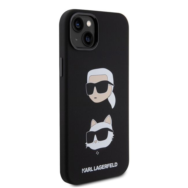 Husa premium pentru  iPhone 15 Plus Karl Lagerfeld superior quality - Negru royal