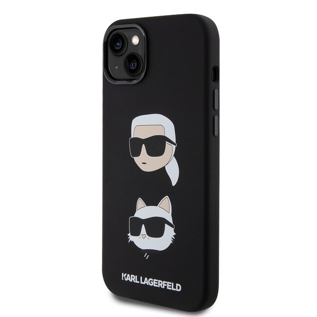 Husa premium pentru  iPhone 15 Plus Karl Lagerfeld superior quality - Negru royal