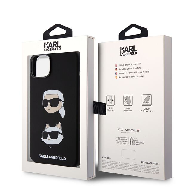 Husa premium pentru  iPhone 15 Plus Karl Lagerfeld superior quality - Negru royal