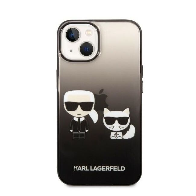 Husa premium pentru  iPhone 15 Plus Karl Lagerfeld superior quality - Negru tipar