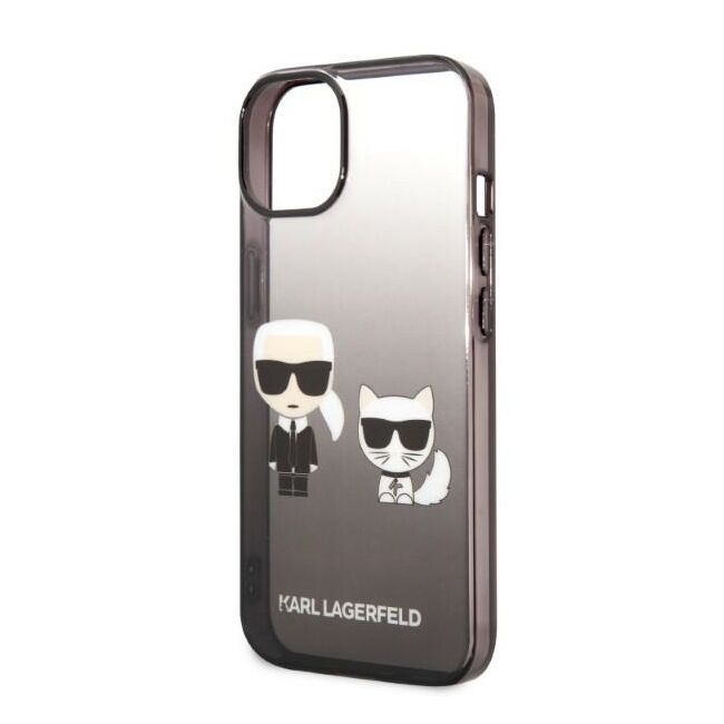 Husa premium pentru  iPhone 15 Plus Karl Lagerfeld superior quality - Negru tipar