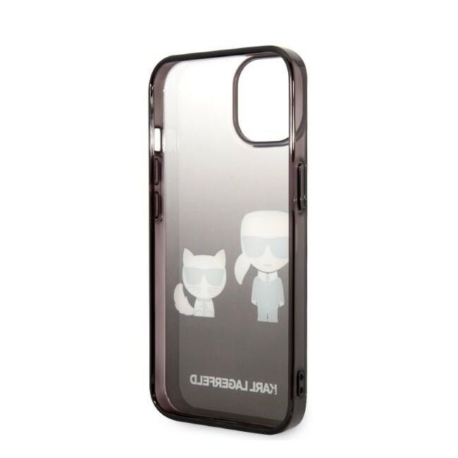 Husa premium pentru  iPhone 15 Plus Karl Lagerfeld superior quality - Negru tipar