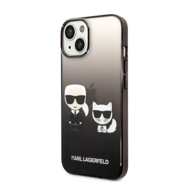 Husa premium pentru  iPhone 15 Plus Karl Lagerfeld superior quality - Negru tipar