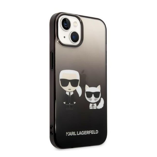 Husa premium pentru  iPhone 15 Plus Karl Lagerfeld superior quality - Negru tipar