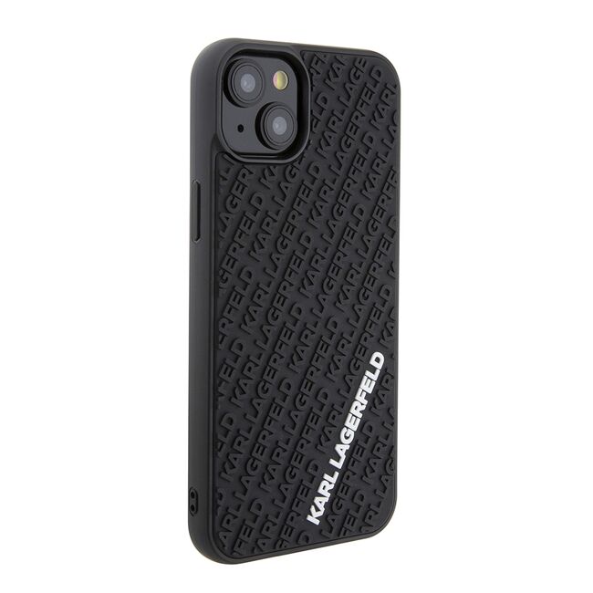 Husa premium pentru  iPhone 15 Plus Karl Lagerfeld superior quality - Negru tipar