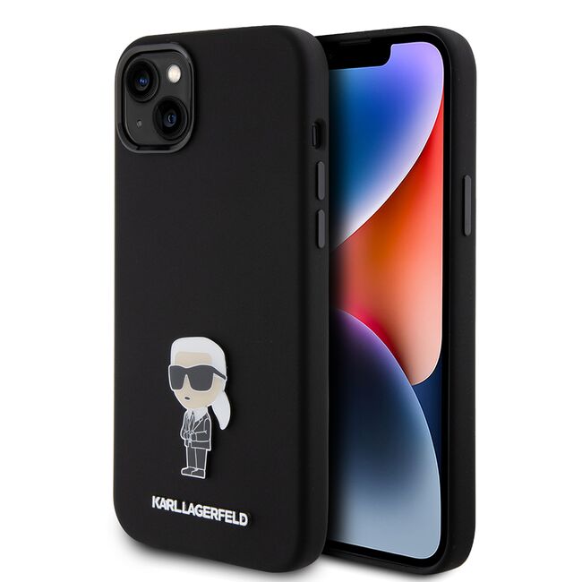 Husa premium pentru  iPhone 15 Plus Karl Lagerfeld superior quality - Negru