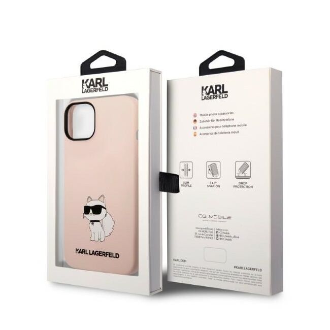 Husa premium pentru  iPhone 15 Plus Karl Lagerfeld superior quality - Roz 