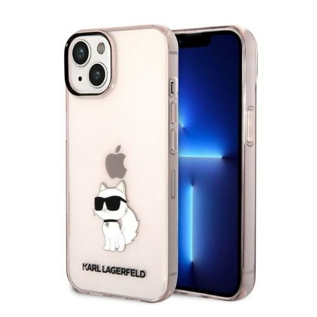 Husa premium pentru  iPhone 15 Plus Karl Lagerfeld superior quality - Roz mat