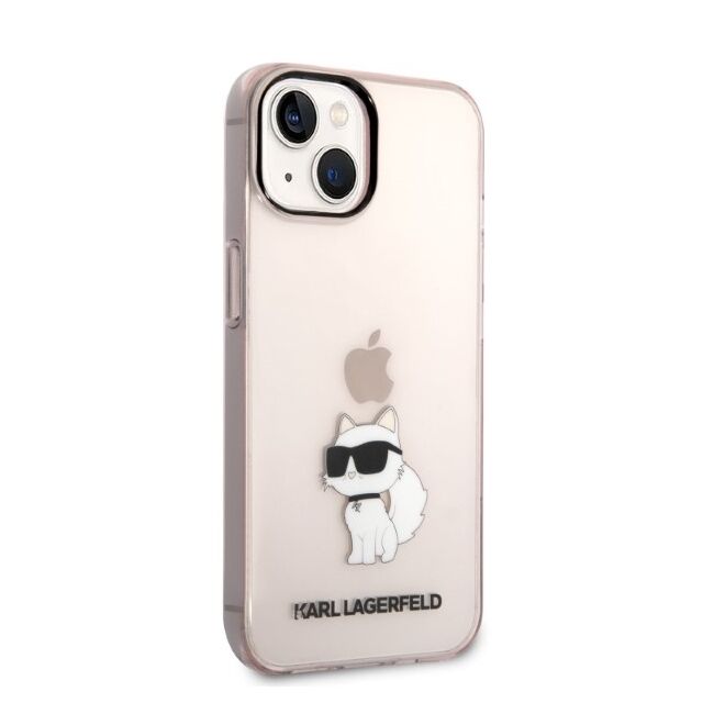 Husa premium pentru  iPhone 15 Plus Karl Lagerfeld superior quality - Roz mat