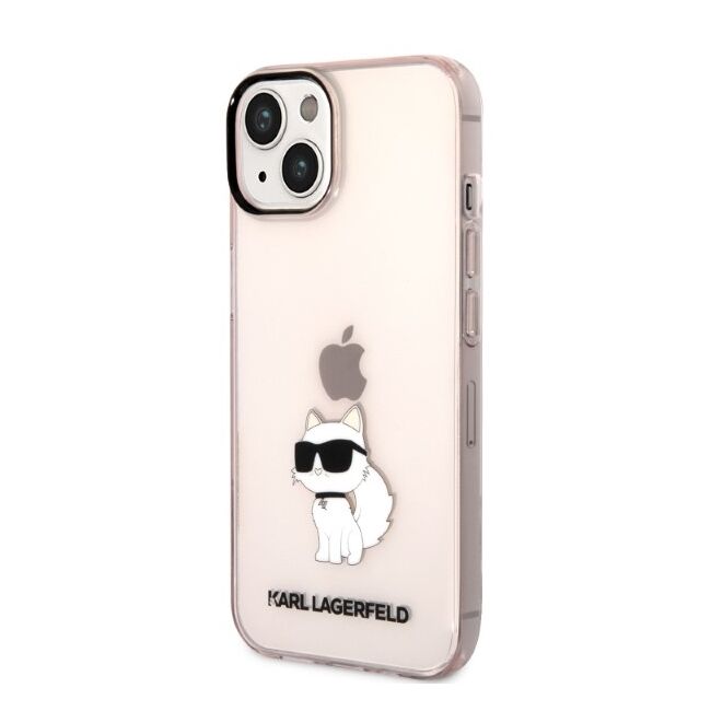 Husa premium pentru  iPhone 15 Plus Karl Lagerfeld superior quality - Roz mat