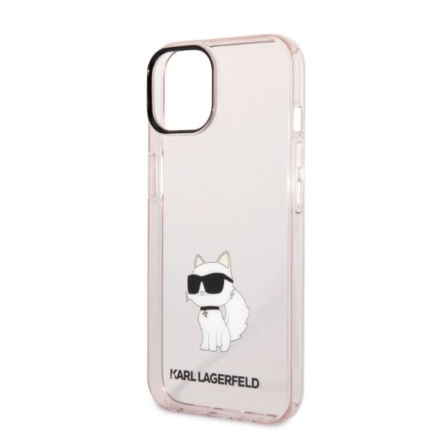 Husa premium pentru  iPhone 15 Plus Karl Lagerfeld superior quality - Roz mat