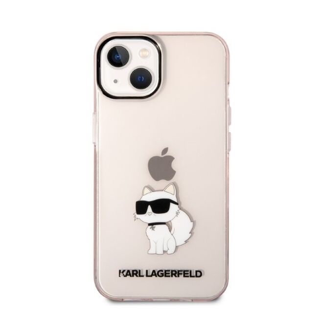 Husa premium pentru  iPhone 15 Plus Karl Lagerfeld superior quality - Roz mat