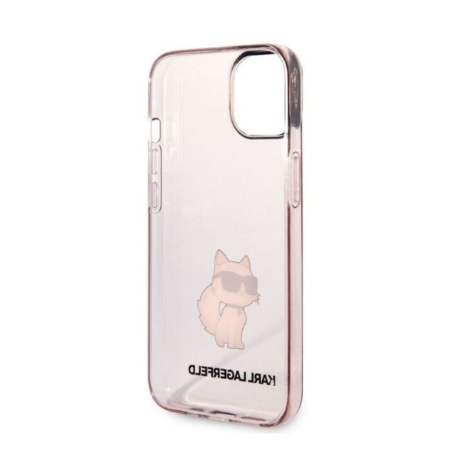 Husa premium pentru  iPhone 15 Plus Karl Lagerfeld superior quality - Roz mat