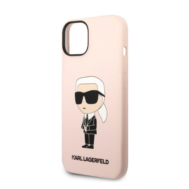 Husa premium pentru  iPhone 15 Plus Karl Lagerfeld superior quality - Roz neon