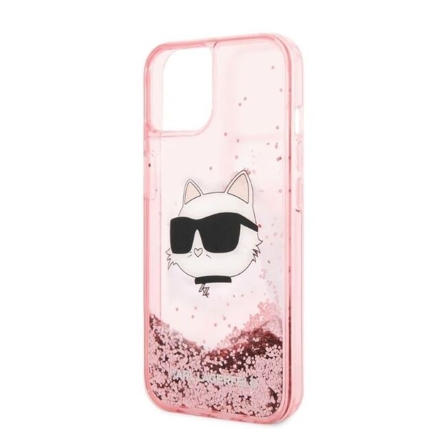 Husa premium pentru  iPhone 15 Plus Karl Lagerfeld superior quality - Roz pal
