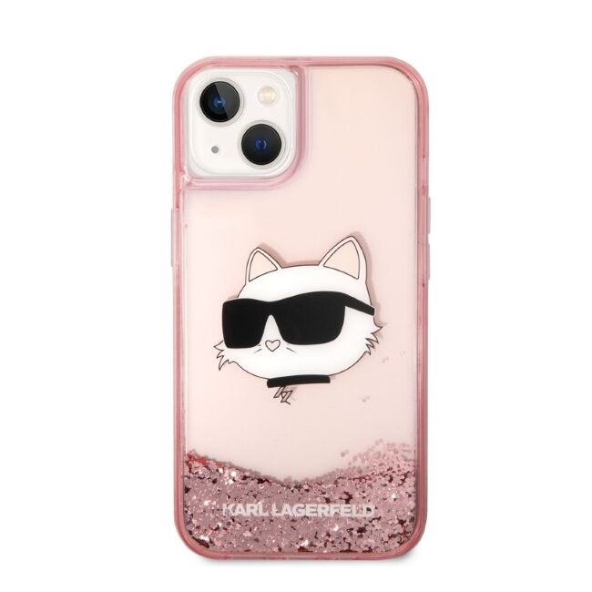 Husa premium pentru  iPhone 15 Plus Karl Lagerfeld superior quality - Roz pal