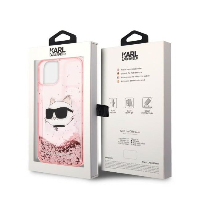 Husa premium pentru  iPhone 15 Plus Karl Lagerfeld superior quality - Roz pal