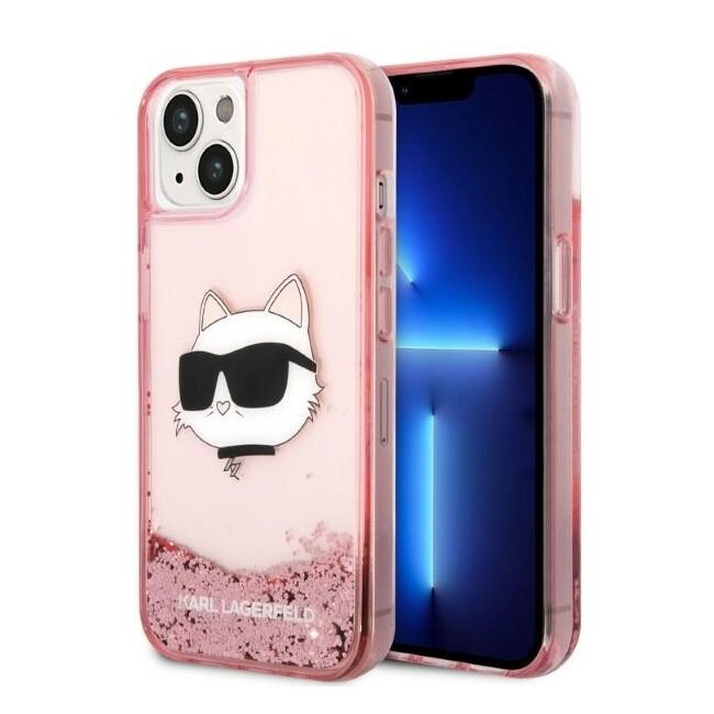 Husa premium pentru  iPhone 15 Plus Karl Lagerfeld superior quality - Roz pal