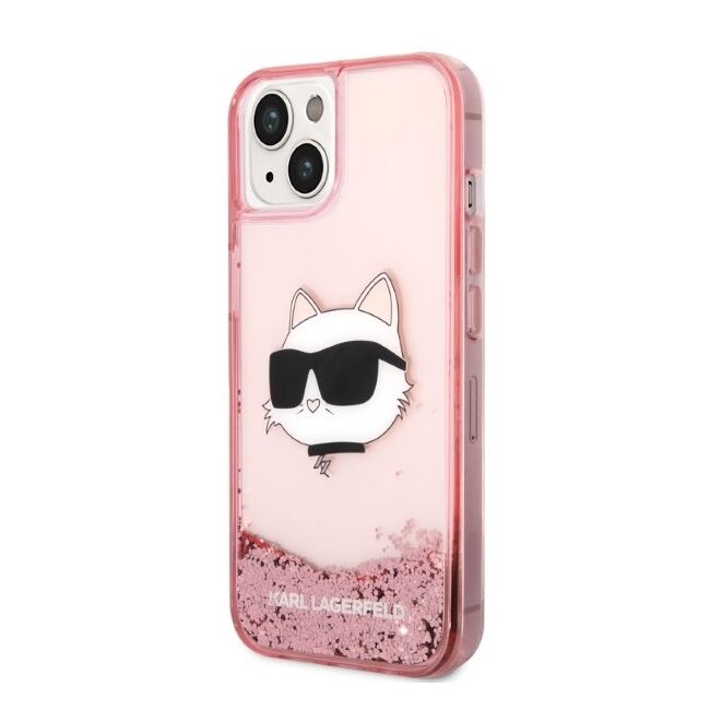 Husa premium pentru  iPhone 15 Plus Karl Lagerfeld superior quality - Roz pal