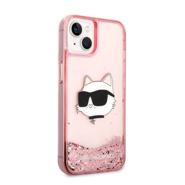Husa premium pentru  iPhone 15 Plus Karl Lagerfeld superior quality - Roz pal