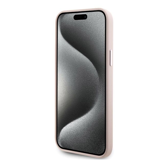 Husa premium pentru  iPhone 15 Plus Karl Lagerfeld superior quality - Roz pal