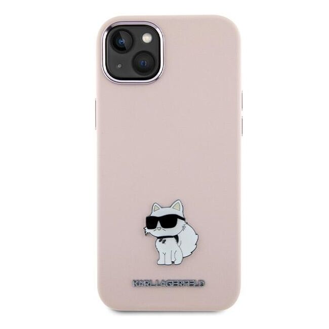 Husa premium pentru  iPhone 15 Plus Karl Lagerfeld superior quality - Roz pal