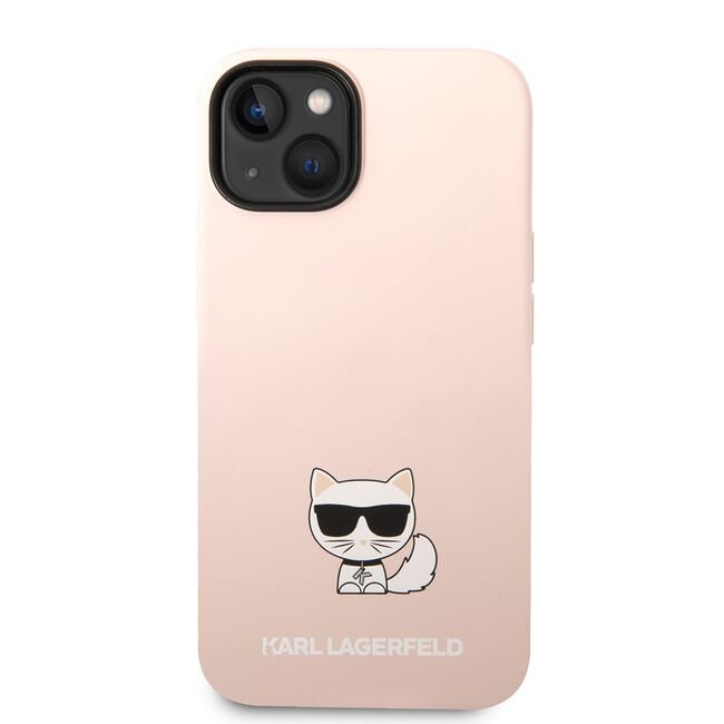 Husa premium pentru  iPhone 15 Plus Karl Lagerfeld superior quality - Roz perlat