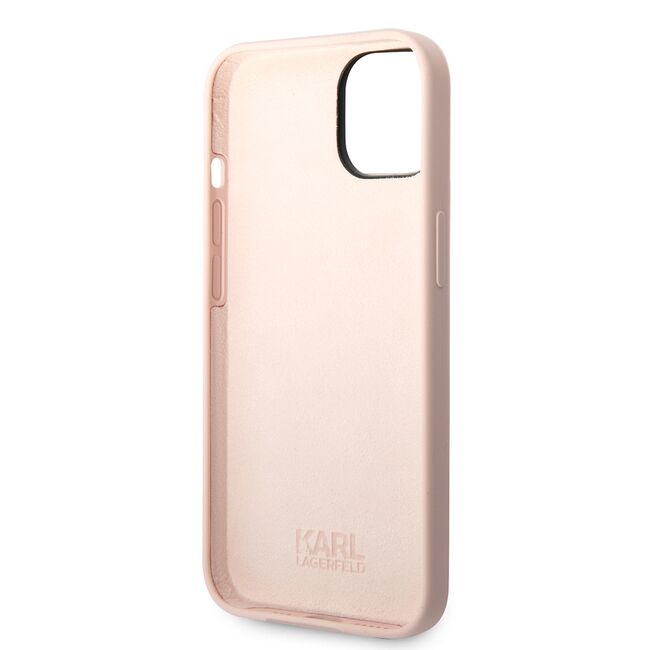Husa premium pentru  iPhone 15 Plus Karl Lagerfeld superior quality - Roz perlat