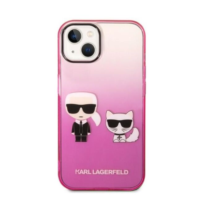 Husa premium pentru  iPhone 15 Plus Karl Lagerfeld superior quality - Roz piersica