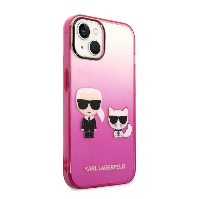 Husa premium pentru  iPhone 15 Plus Karl Lagerfeld superior quality - Roz piersica