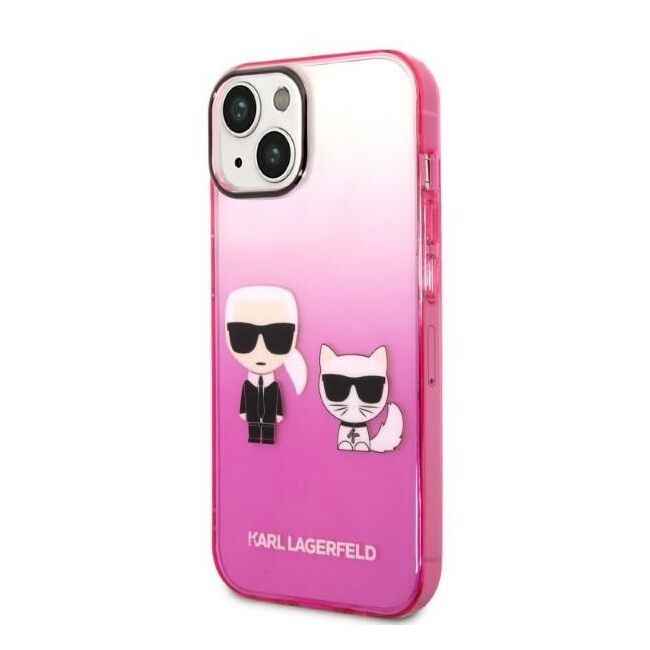 Husa premium pentru  iPhone 15 Plus Karl Lagerfeld superior quality - Roz piersica