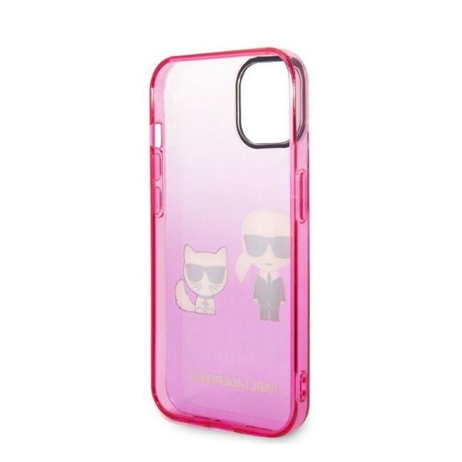 Husa premium pentru  iPhone 15 Plus Karl Lagerfeld superior quality - Roz piersica