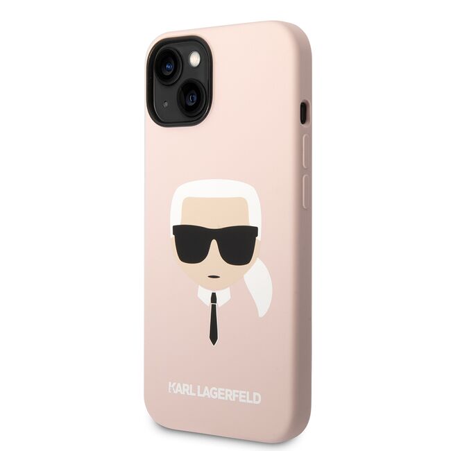 Husa premium pentru  iPhone 15 Plus Karl Lagerfeld superior quality - Roz somon