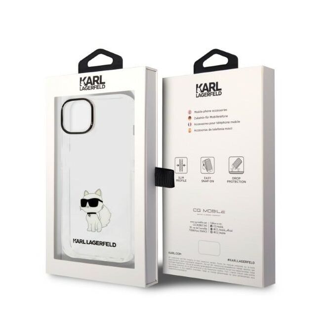 Husa premium pentru  iPhone 15 Plus Karl Lagerfeld superior quality - Transparent mat