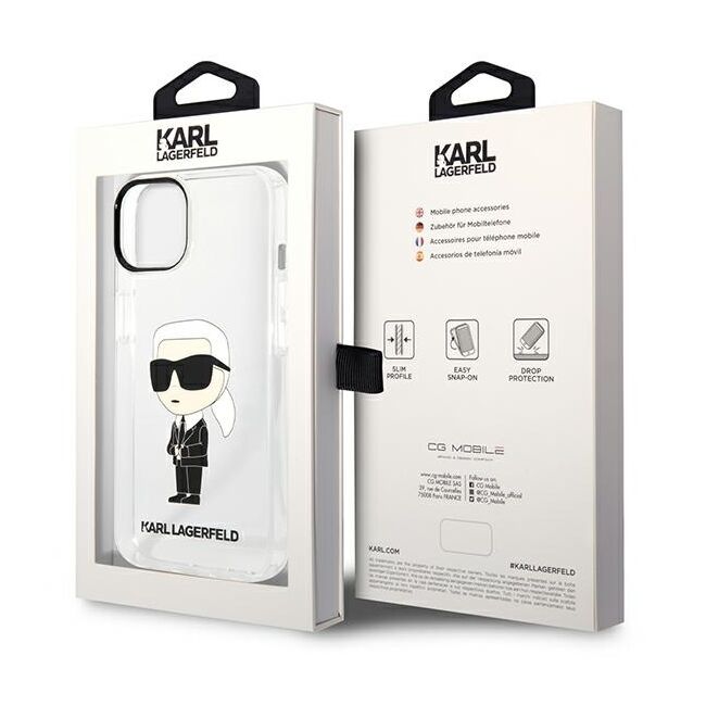 Husa premium pentru  iPhone 15 Plus Karl Lagerfeld superior quality - Transparent