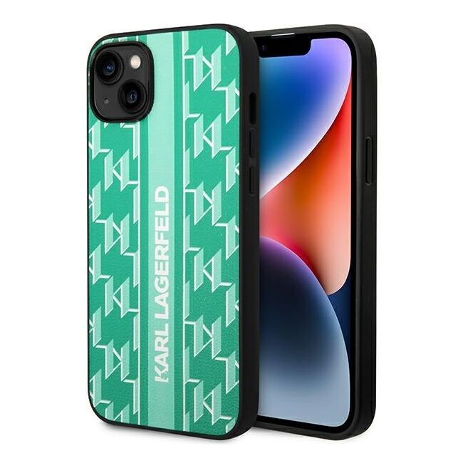 Husa premium pentru  iPhone 15 Plus Karl Lagerfeld superior quality - Verde menta