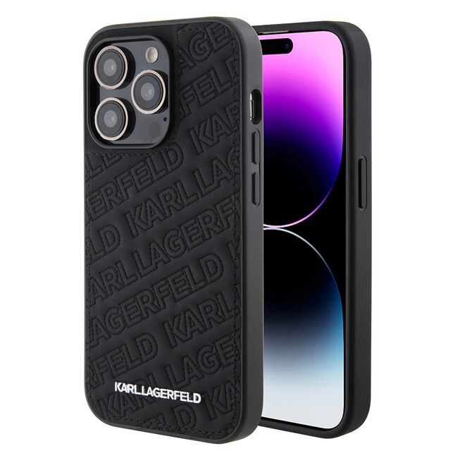 Husa premium pentru  iPhone 15 Pro Karl Lagerfeld superior quality - Negru havana