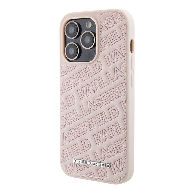 Husa premium pentru  iPhone 15 Pro Karl Lagerfeld superior quality - Roz neon