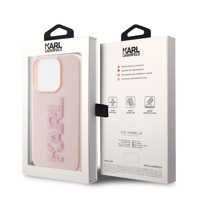 Husa premium pentru  iPhone 15 Pro Karl Lagerfeld superior quality - Roz print