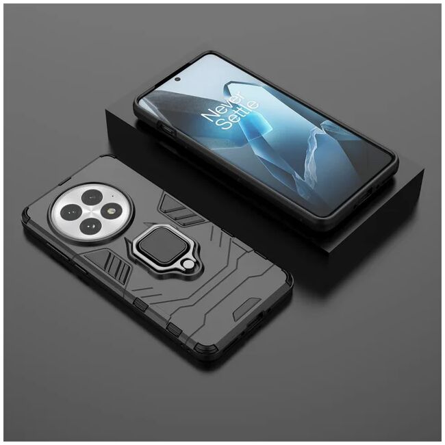 Husa pentru  OnePlus 13 cu inel Ring Armor Kickstand Tough, Negru