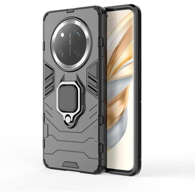 Husa pentru Honor Magic 7 Lite cu inel Armor Kickstand Tough Rugged Cover - negru