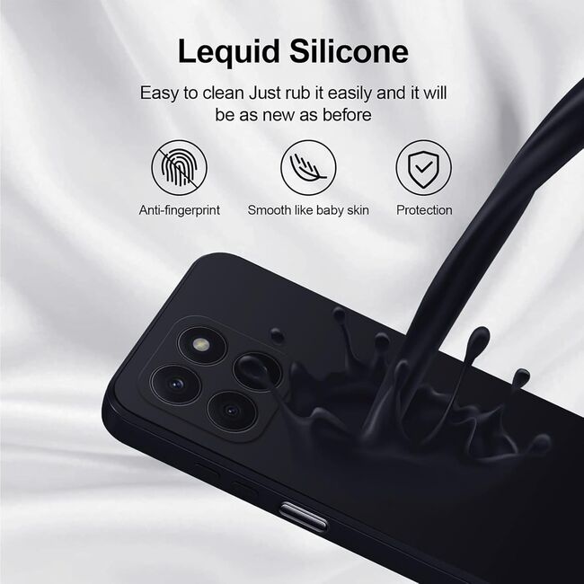 Husa pentru  Honor X5B Liquid Silicone, subțire, captusita cu microfibra, anti amprentă, protectie cameră foto, Verde