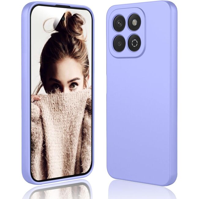 Husa pentru  Honor X5B Liquid Silicone, subțire, captusita cu microfibra, anti amprentă, protectie cameră foto, Lavanda