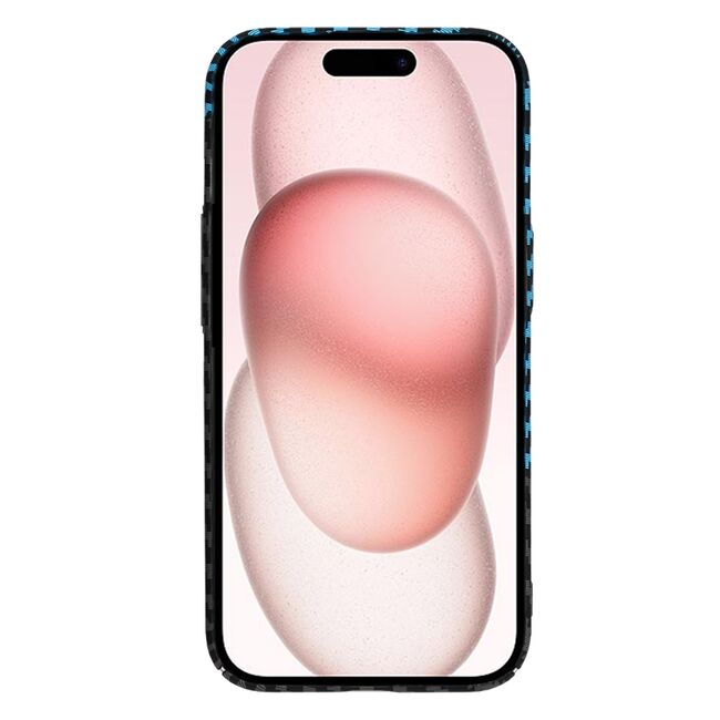 Husa pentru  iPhone 15 CarbonFiber UltraSlim, Lightweight, Albastru inchis