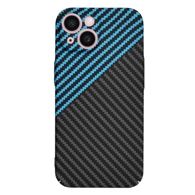 Husa pentru  iPhone 15 CarbonFiber UltraSlim, Lightweight, Albastru inchis