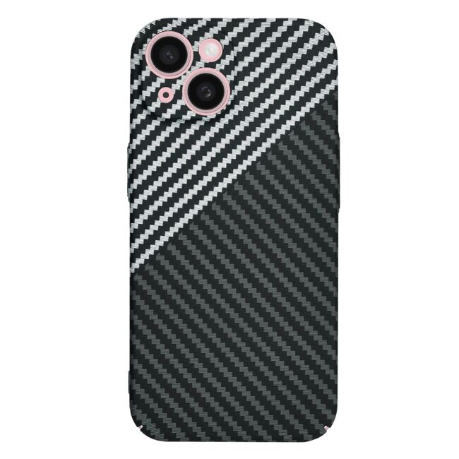 Husa pentru  iPhone 15 CarbonFiber UltraSlim, Lightweight, Gri
