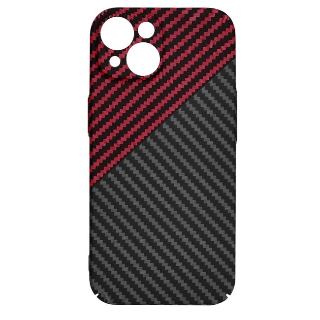 Husa pentru  iPhone 15 CarbonFiber UltraSlim, Lightweight, Rosu inchis