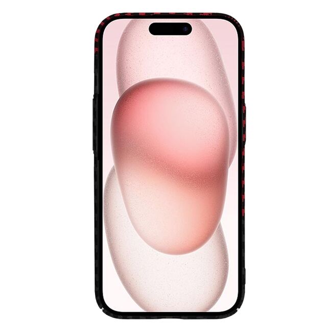 Husa pentru  iPhone 15 CarbonFiber UltraSlim, Lightweight, Rosu inchis