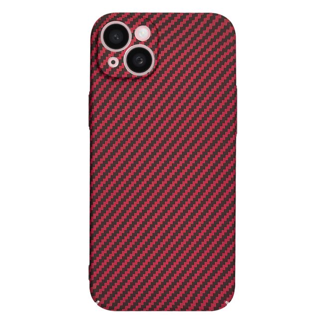Husa pentru  iPhone 15 CarbonFiber UltraSlim, Lightweight, Rosu